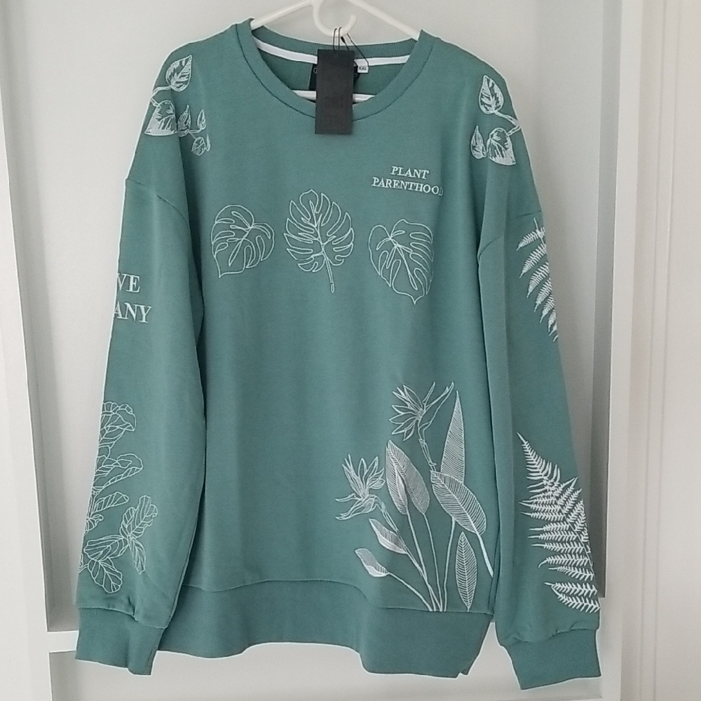 Designer Green Botanical Dirt Squirrel Sweater